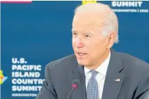  ?? Photo / AP ?? United States President Joe Biden speaks during the first US-Pacific Island Country Summit.