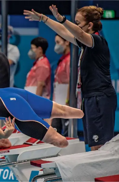  ??  ?? DIVING IN Team USA swimmer Haven Shepherd competing in the women’s 200 meter individual medley during the Paralympic­s in Tokyo. She placed fifth in the final.