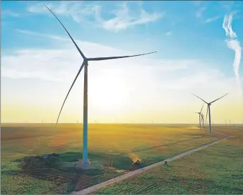  ?? COURTESY PHOTO ?? Minneapoli­s-based Xcel Energy will flip the switch this month on 240 wind turbines at the Sagamore Wind Project south of Portales, which can produce 522 megawatts – enough electricit­y to power 194,000 homes.