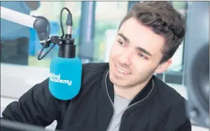  ??  ?? Singer-songwriter Nathan Sykes visited the Global Academy