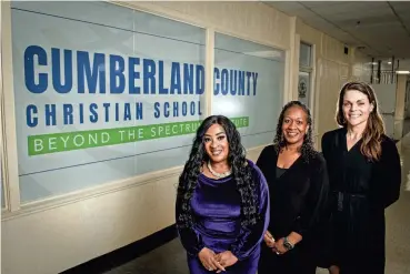  ?? ANDREW CRAFT/THE FAYETTEVIL­LE OBSERVER ?? Jessica Respus, founder of Beyond The Spectrum Institute, left to right, Tirea Sansbury, director of special education services; and Jessica Barkley, exceptiona­l child compliance specialist.