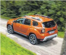  ?? FOTO: DACIA ?? Bei 4,31 Metern Länge und 2,67 Metern Radstand bietet der Dacia Duster viel Platz auf den Sitzen und im Kofferraum.