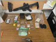  ?? COURTESY OF THE LAKE COUNTY SHERIFF’S OFFICE ?? The Lake County Sheriff’s Office alleges a passenger of a car pulled over for traffic violations in Painesvill­e Township March 26was illegally in possession of multiple drugs and firearms.