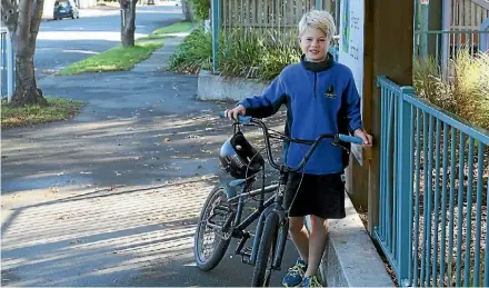  ?? PHOTO: ELENA MCPHEE/FAIRFAX NZ ?? Eltham Rd resident Alex Craig, 9, is looking forward to being able to cycle to Bohally Intermedia­te School.