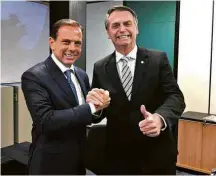  ??  ?? Governador eleito João Doria (PSDB) e o Presidente eleito Jair Messias Bolsonaro em reunião em Brasília