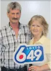  ??  ?? Barbara and Douglas Fink of Edmonton won $8.1 million on a February Lotto 6-49 draw.