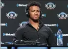  ?? CINDY ORD — GETTY IMAGES ?? Kyler Murray is going to pursue his dream of playing in the NFL, but the A’s will retain his rights in case he gives pro baseball a shot.