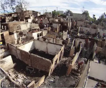  ?? FILE PHOTO ?? The area in Barangay Kamputhaw, Cebu City that was gutted by fire last December 5.