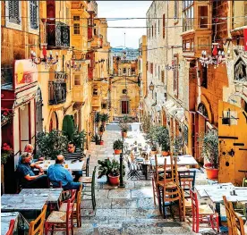  ?? ?? ANCIENT: A street in the capital Valletta, a Unesco World Heritage site