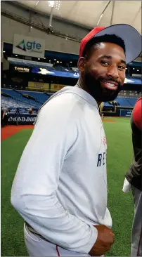  ?? File photo ?? After patrolling the outfield for the last seasons for the Boston Red Sox, Jackie Bradley Jr. signed a two-year contract to join the Milwaukee Brewers.