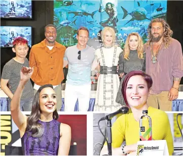  ??  ?? (Clockwise from top left) From left to right James Wan,Yahya Abdul-Mateen II, Patrick Wilson, Nicole Kidman,Amber Heard, and Jason Momoa attend DC Entertainm­ent’s Warner Bros. Pictures ‘Aquaman’ Autograph Signing during Comic-Con Internatio­nal 2018 at...