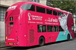  ?? ?? CONTROVERS­IAL: The World Cup ad on a London double-decker