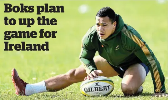  ?? /ASHLEY VLOTMAN / GALLO IMAGES ?? Cheslin Kolbe during the South African men’s national rugby team training session at Hermanus High School on July 12 in Hermanus.