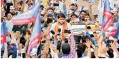  ?? PTI ?? Patidar community leader Hardik Patel during a road show for state assembly elections in Ahmedabad on Monday