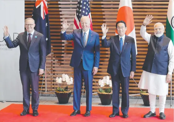  ?? Picture: AFP ?? Australian PM Anthony Albanese, US President Joe Biden, Japanese PM Fumio Kishida, and Indian PM Narendra Modi in Tokyo.