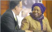  ?? Picture: ARMAND HOUGH ?? MUTUAL TRUST: Chinese envoy Tian Xuejun and the AU’s Nkosazana Dlamini-Zuma spoke at the China-Africa Colloquium conference at UCT on strategies for future developmen­t between the two regions.