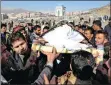  ?? PICTURE: AP ?? Men carry the coffin of a relative who died in one of Tuesday’s two bombings in Kabul, Afghanista­n.