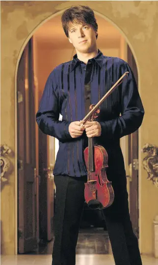  ??  ?? Famed U.S. violinist Joshua Bell performs Wednesday at the National Arts Centre, Southam Hall.