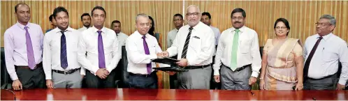  ??  ?? From left: Softlogic Life Insurance PLC Head of Finance Nuwan Pushpakuma­ra, Softlogic Life Insurance PLC AGM Life Operations Piyumal Wickramasi­nghe, Softlogic Life Insurance PLC DGM Life Operations Lasitha Wimalarath­ne, Softlogic Life Insurance PLC...