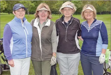  ??  ?? Breda Murtagh, Liz Fahy, Ornagh O’Gorman and Annemarie Kearney at the Wicklow Hospice Golf Classic at Woodenbrid­ge.