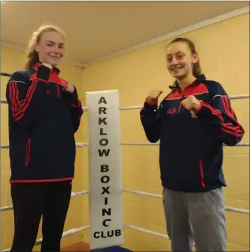  ??  ?? Tegan Farrell and Amber Byrne who are boxing next weekend to retain their national titles.