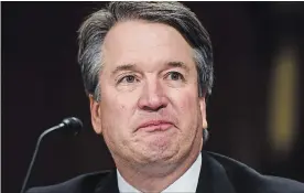  ?? MATT MCCLAIN THE WASHINGTON POST ?? Brett Kavanaugh denied the accusation­s against him and told Democrats that they would “never get me to quit.”