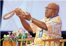  ?? ROBERT KITCHIN/STUFF ?? The outgoing Pacific Islands Forum chair, Fiji’s Prime Minister Sitiveni Rabuka, says the body’s future is ‘‘in good hands’’.