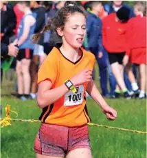  ??  ?? Marina Eager (Star of the Laune AC) in action in the Munster girls U14 cross country in Limerick on Sunday