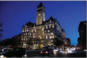  ?? AP/ALEX BRANDON ?? The Trump Internatio­nal Hotel in Washington is shown in January 2018.