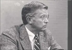  ?? Tom Lapoint / Times Union archive ?? Fred Field, seen here in an October 1983 photo, served as a Colonie Town Board member, assemblyma­n and town supervisor over the course of a 34-year career in public office.