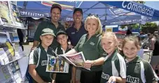  ?? KEVIN FARMER ?? TOOWOOMBA FIRST: Checking out February’s House and Land Expo are (from left) Oscar Bach, Tim Bach, Jack Rowitz, Brad Lipp, Melissa Rowitz, Chloe Rowitz and Madison Bach. PHOTO:
