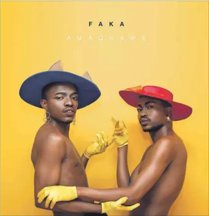  ??  ?? Cover version: Desire Marea and Fela Gucci on the cover of FAKA’s latest EP Amaqhawe. Photo: Nick Widmer