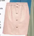  ??  ?? Lola Skye blush crocodile design skirt, £16.80 (was £28), Dorothy Perkins