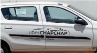  ?? — Reuters ?? A Suzuki car branded with Uber stickers is seen in a showroom in Nairobi, Kenya.