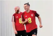  ?? ?? Wales’ Gareth Bale and Jonny Williams during training.