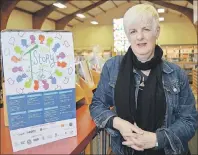  ??  ?? LEFT: Rosalie Gillis of the Cape Breton Regional Library is shown with the schedule for the inaugural Isle of Story Festival.