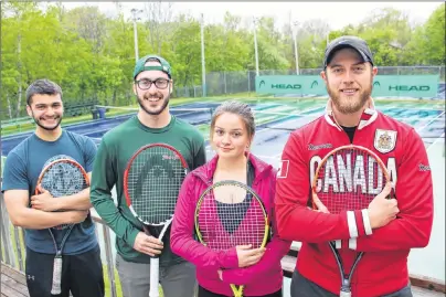  ?? T.J. COLELLO/CAPE BRETON POST ?? Cromarty Tennis Club in Sydney will hold an open house and registrati­on on Saturday from noon to 3 p.m. From left are instructor Liam Kumar-Britten, club manager Carter Bown, instructor Nikki Baloescu and club profession­al Kevin Hall.