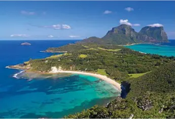  ?? Photo: iStock ?? PERFECT: View south over the stunningly beautiful Lord Howe Island from Malabar lookout.