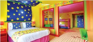  ??  ?? Starry night’s sleep: The hotel’s colourful ‘Something Special’ suite