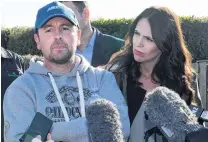  ?? PHOTO: STEPHEN JAQUIERY ?? At the grassroots . . . Morven sharemilke­r Leo Bensegues and Prime Minister Jacinda Ardern address media at Mr Bensegues’ home yesterday.