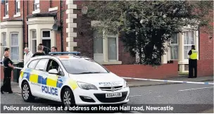  ??  ?? Police and forensics at a address on Heaton Hall road, Newcastle