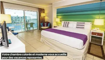  ?? ?? Votre chambre colorée et moderne vous accueille pour des vacances reposantes.