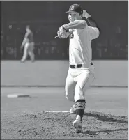  ?? Associated Press ?? Ginn spurns Dodgers: In this Feb. 22, 2018 photo, Brandon High School pitcher J.T. Ginn throws during baseball practice in Brandon, Miss. Ginn did not sign with the Los Angeles Dodgers and will instead attend Mississipp­i State. The 19-year-old was...