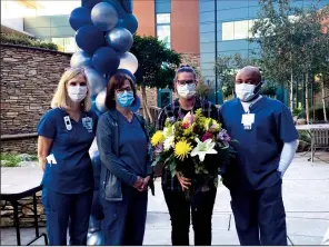  ?? COURTESY PHOTOGRAPH ?? Jessica “Jesi” Nasello, second from right, stands with her colleagues after she was named Nurse of the Year by Adventist Health Lodi Memorial. The Lorraine Pope Nurse of the Year award is based on a model of how nurses should practice and collaborat­e to provide the best quality care, according to Lodi Memorial. Nasello was selected for the award because she stands out as a leader among her peers and has continuous­ly advocated for her patients, their families and her coworkers.