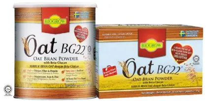  ?? ?? Biogrow Oat BG22 contains 100% natural oat bran powder imported from Sweden.
