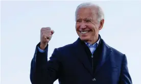  ??  ?? Joe Biden campaigns in Iowa on Friday. Photograph: Brian Snyder/Reuters