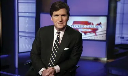  ?? Photograph: Richard Drew/AP ?? Fox News’ primetime host Tucker Carlson claimed the attack on the Capitol was ‘a forgettabl­y minor outbreak’.