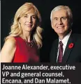  ??  ?? Joanne Alexander, executive VP and general counsel, Encana, and Dan Malamet, ZSA Legal Recruitmen­t.