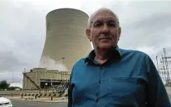  ?? Picture: Hendrik Hancke ?? Kendal general manager Kobus Steyn in front of the power station where he started his Eskom career more than 30 years ago.