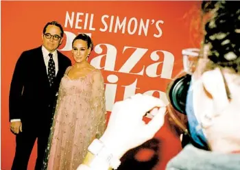  ?? OK MCCAUSLAND THE NEW YORK TIMES ?? Matthew Broderick and Sarah Jessica Parker celebrate the long-delayed opening of “Plaza Suite,” the comedy in which they are co-starring, on March 28. About a week later, they both tested positive for COVID-19.